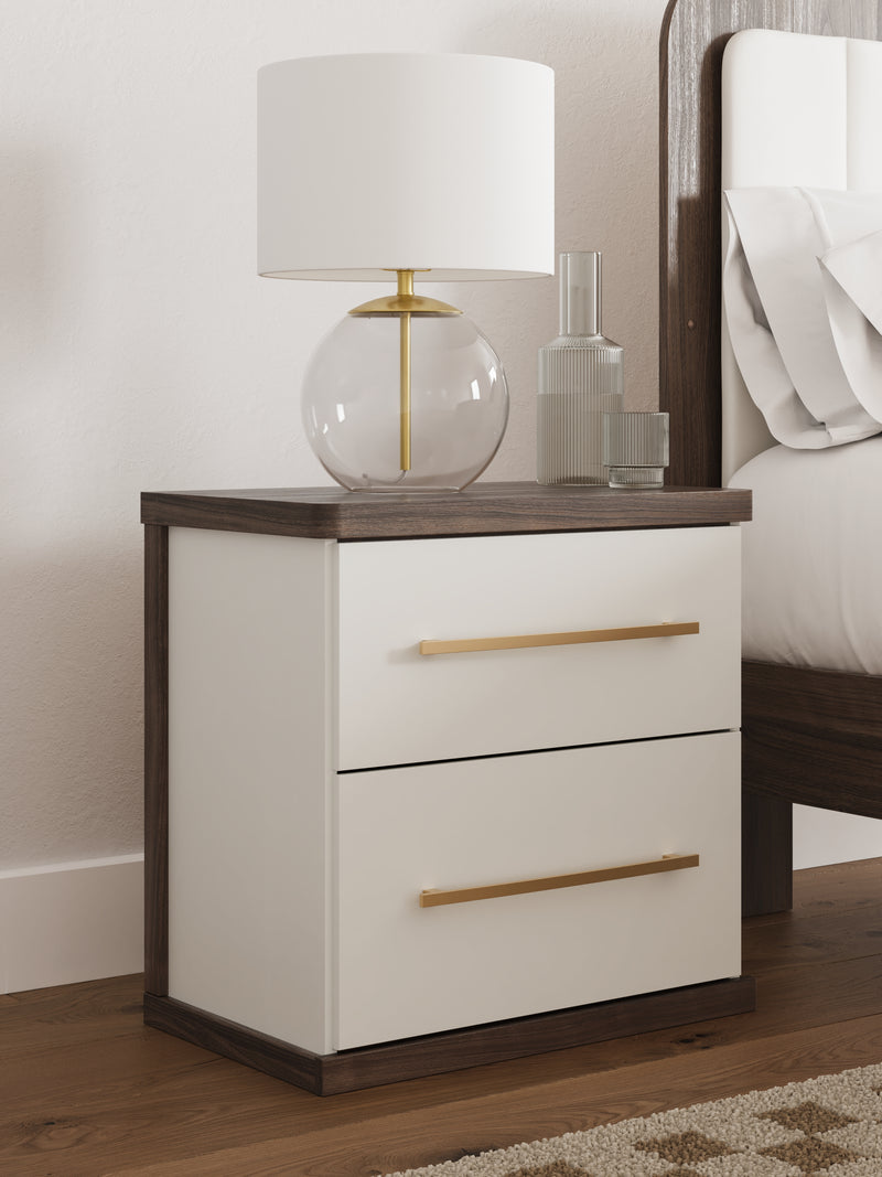 Kendanport Queen Upholstered Bed, Dresser, Mirror and Nightstand