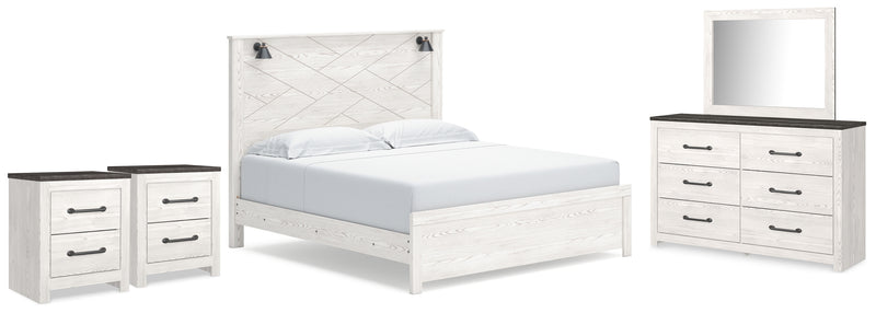Gerridan King Panel Bed, Dresser, Mirror and 2 Nightstands