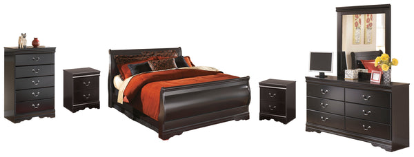 Huey Vineyard Queen Sleigh Bed, Dresser, Mirror, Chest, and 2 Nightstands