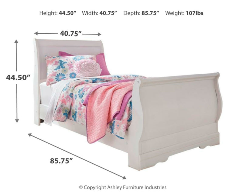 Anarasia Twin Sleigh Bed and Chest