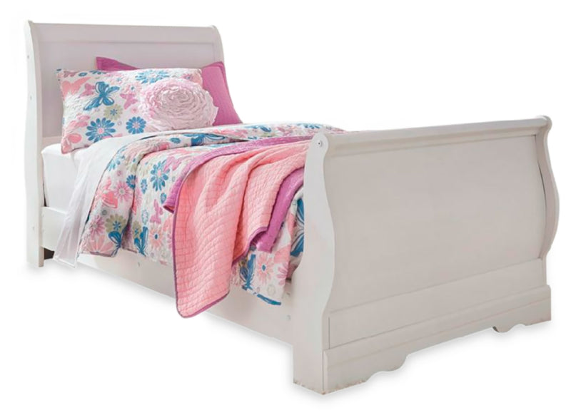 Anarasia Twin Sleigh Bed, Dresser, Mirror and Chest