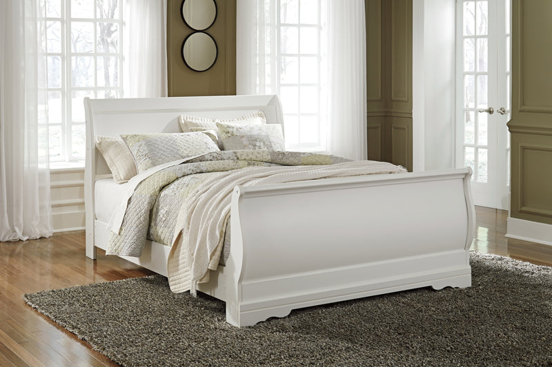 Anarasia Queen Sleigh Bed, Dresser, Mirror and 2 Nightstands