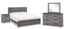 Bronyan King Panel Bed, Dresser, Mirror and Nightstand