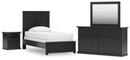 Maribel Twin Panel Bed, Dresser, Mirror and Nightstand