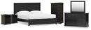 Maribel King Panel Bed, Dresser, Mirror, Chest, and 2 Nightstands