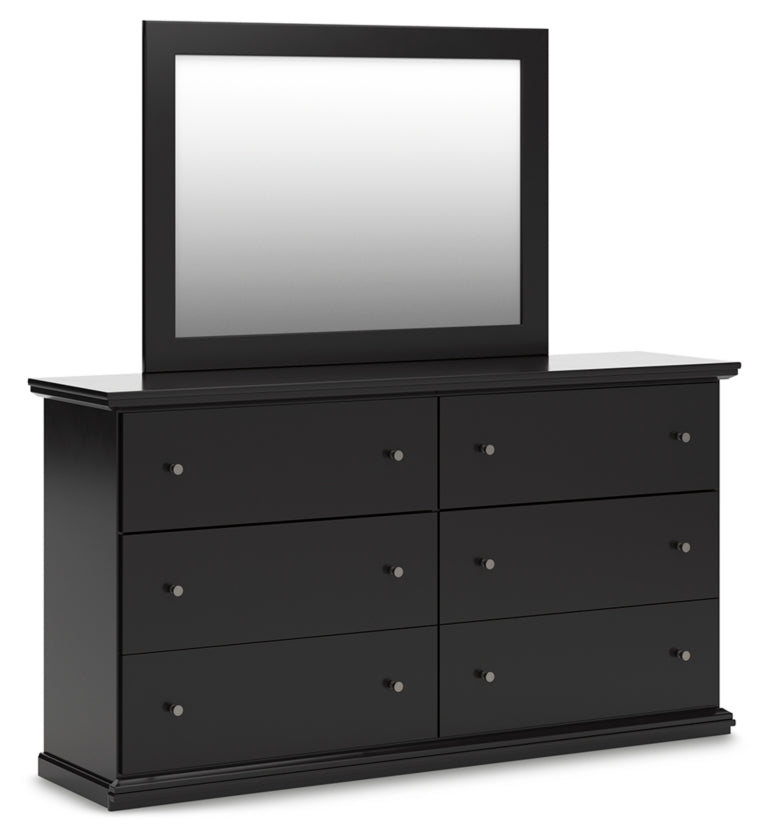 Maribel Queen Panel Bed with Dresser and Mirror