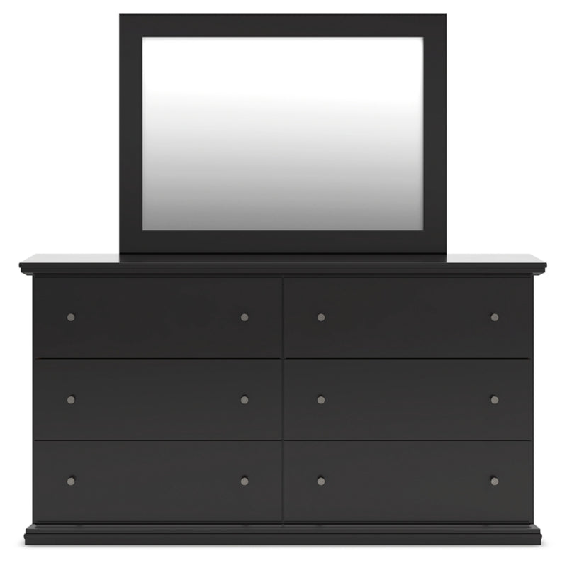 Maribel Queen Panel Bed with Dresser, Mirror and 2 Nightstands