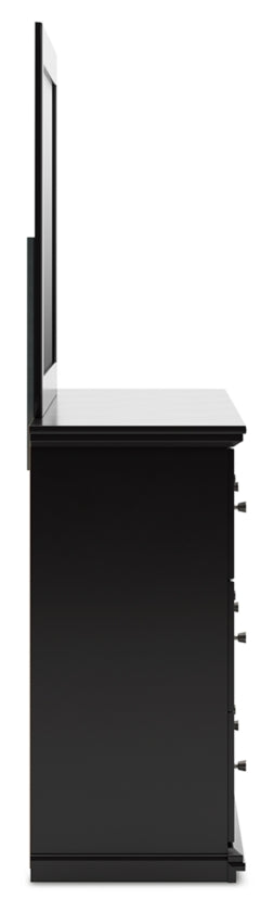 Maribel King Panel Bed with Dresser and Mirror