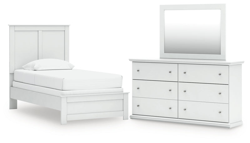 Bostwick Shoals Twin Panel Bed, Dresser and Mirror