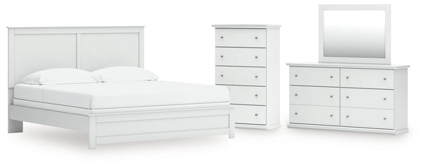 Bostwick Shoals King Panel Bed, Dresser, Mirror and Chest