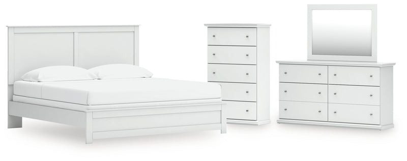 Bostwick Shoals King Panel Bed, Dresser, Mirror and Chest