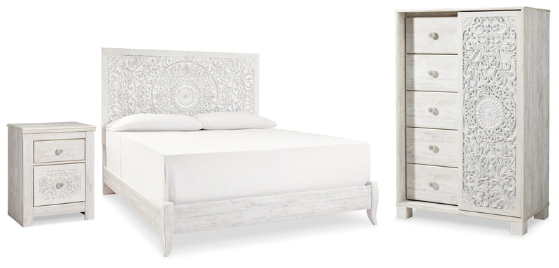 Paxberry King Panel Bed, Chest and Nightstand