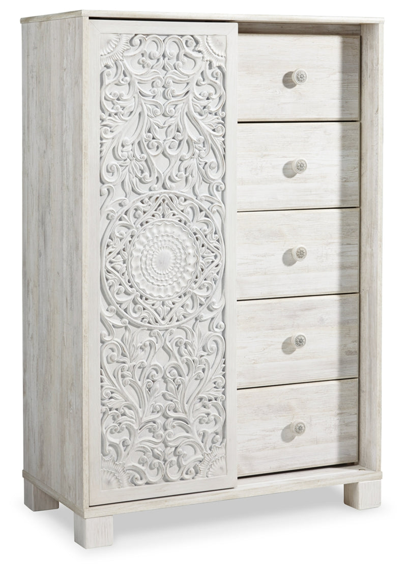 Paxberry Queen Panel Bed, Dresser, Mirror,  Chest and Nightstand