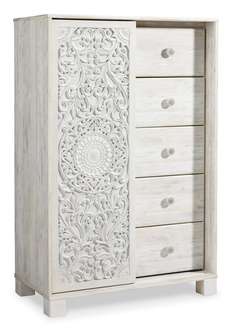 Paxberry Full Panel Bed, Dresser, Mirror and Chest