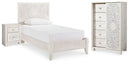 Paxberry Twin Panel Bed, Chest and Nightstand