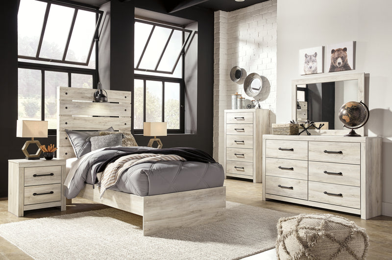 Cambeck Twin Panel Bed, Dresser, Mirror, Chest, and Nightstand