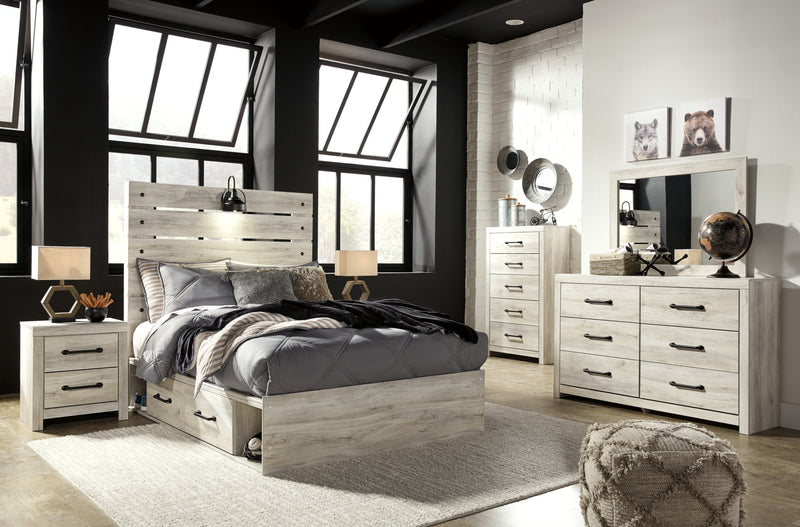 Cambeck Full Panel Storage Bed, Dresser, Mirror and Nightstand