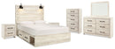 Cambeck Queen Panel Bed with Storage, Dresser, Mirror and 2 Nightstands