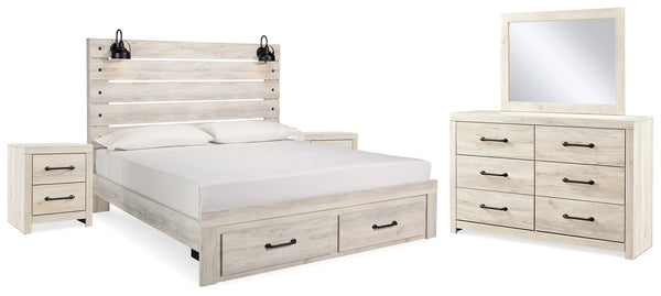 Cambeck King Storage Bed, 2 Dressers, Mirror, and 2 Nightstands