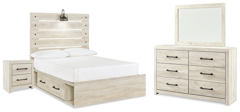 Cambeck Full Panel Storage Bed, Dresser, Mirror and Nightstand