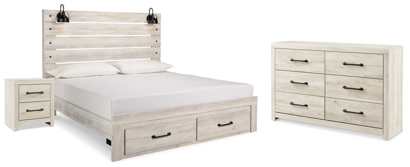 Cambeck King Panel Storage Bed, Dresser and Nightstand