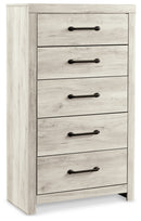 Cambeck King Panel Bed with Storage, Dresser, Mirror and Chest