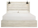 Cambeck King Panel Bed with Storage and 2 Nightstands