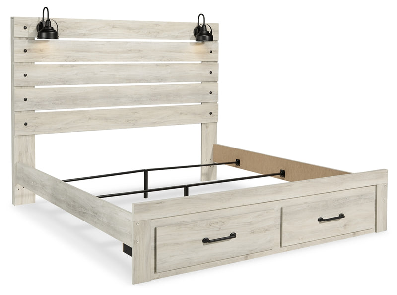 Cambeck King Storage Bed, Dresser, Mirror and 2 Nightstands