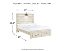 Cambeck Full Panel Bed with 2 Storage Drawers