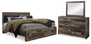 Derekson King Panel Storage Bed, Dresser and Mirror