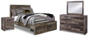 Derekson Full Panel Storage Bed, Dresser, Mirror and Nightstand
