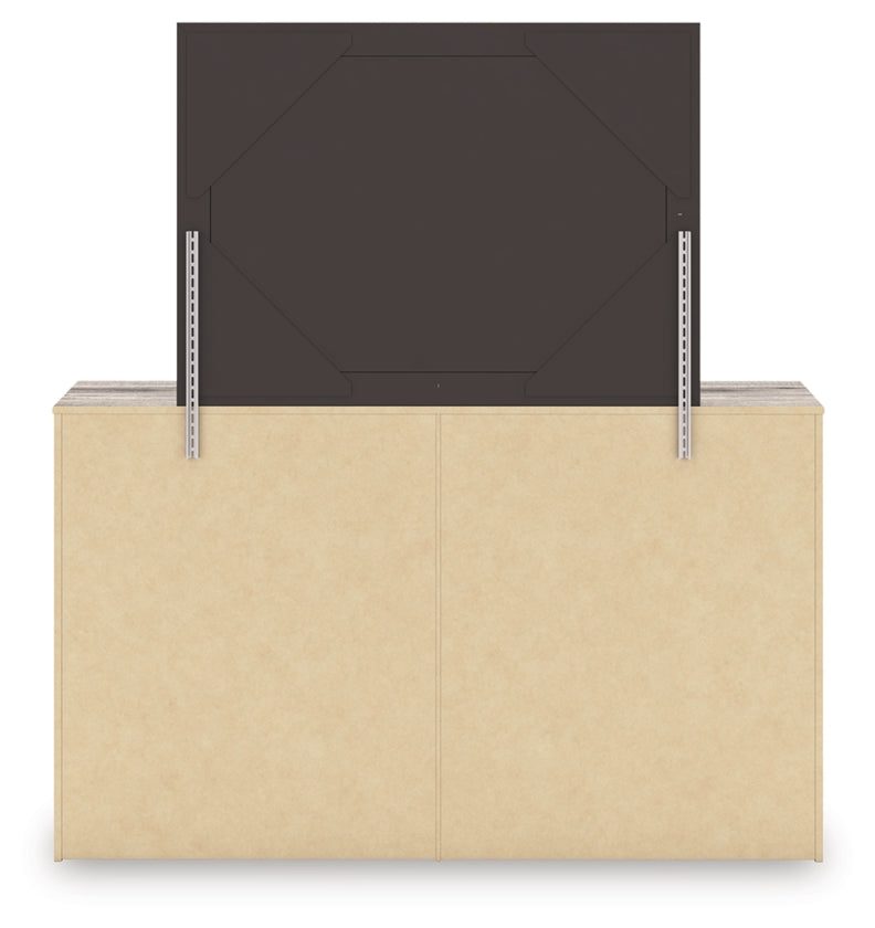 Elbrim Queen Panel Storage Bed, Dresser, Mirror and Nightstand