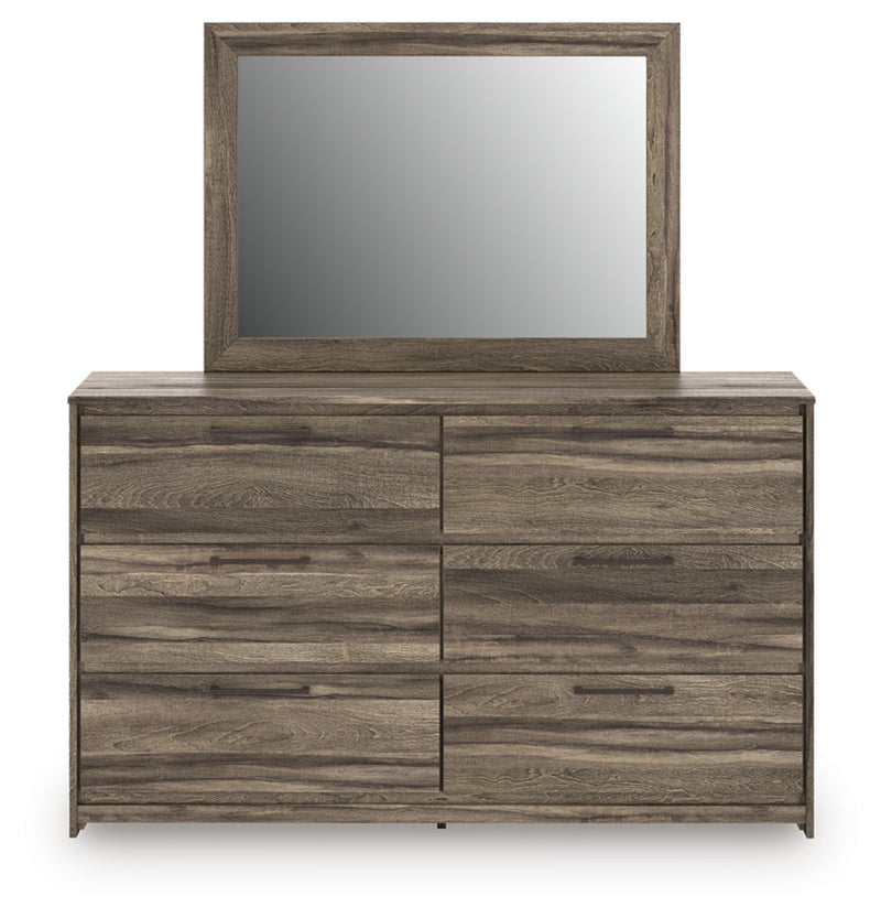 Elbrim Queen Panel Storage Bed, Dresser, Mirror and Nightstand