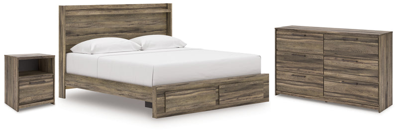 Elbrim King Panel Storage Bed, Dresser and Nightstand