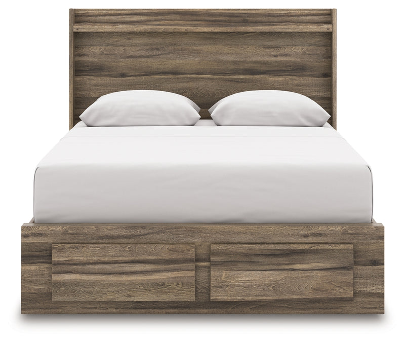 Elbrim Queen Panel Storage Bed, Dresser, Mirror and Nightstand