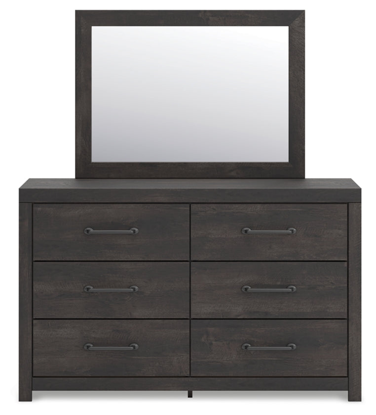 Hollivern Queen Panel Bed, Dresser, Mirror and Nightstand
