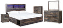 Drystan King Storage Bed, Dresser, Mirror, Chest and Nightstand