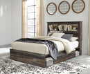 Drystan Queen Bookcase Bed with 2 Storage Drawers (Bed Size: Queen)