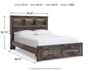 Drystan Queen Bookcase Storage Bed, Chest and 2 Nightstands