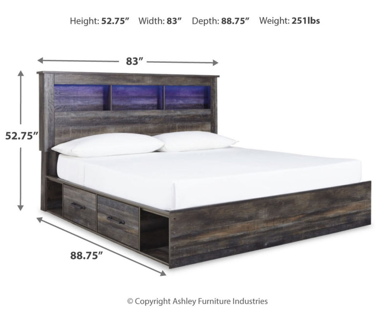 Drystan King Bookcase Storage Bed, Dresser, Mirror, Chest and 2 Nightstands