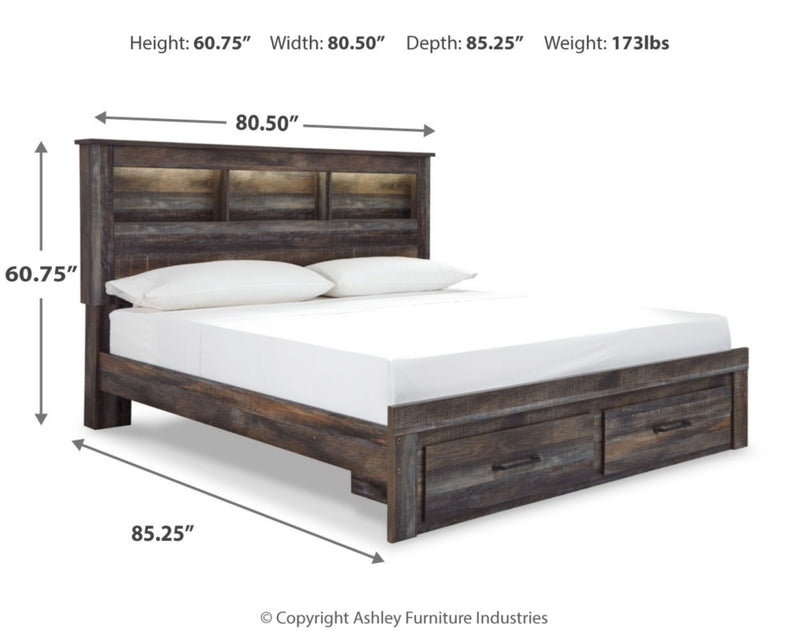 Drystan King Bookcase Bed with 2 Storage Drawers