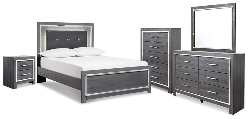 Lodanna Full Panel Bed, Dresser, Mirror, Chest and Nightstand