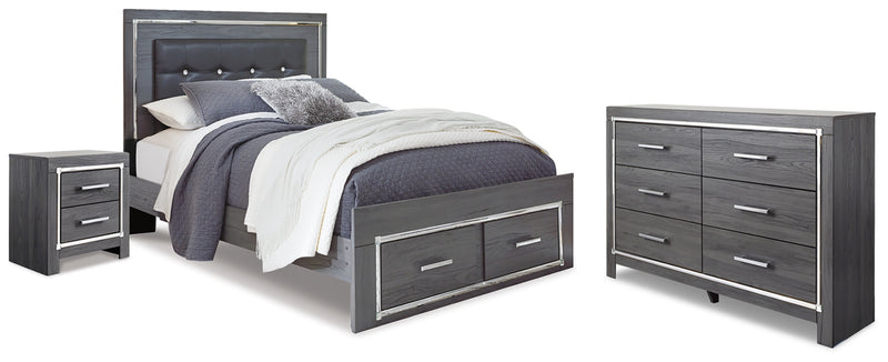 Lodanna Queen Storage Bed, Dresser and Nightstand