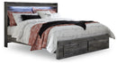 Baystorm Queen Panel Bed with 2 Storage Drawers (Bed Size: King)