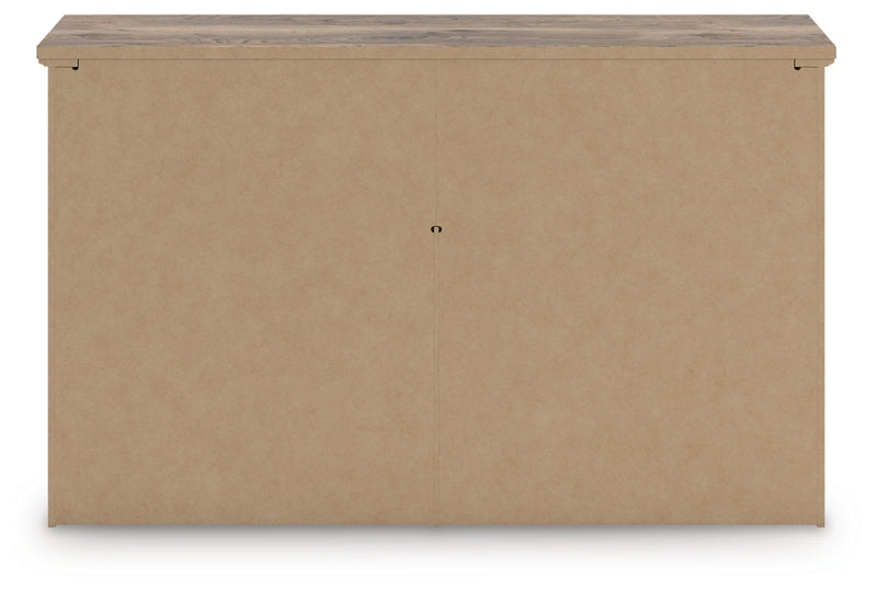 Rusticott Queen Poster Bed, Dresser and Nightstand