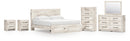 Lawroy King Panel Storage Bed, Dresser, Mirror, Chest and 2 Nightstands