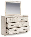 Lawroy Queen Panel Bed with Storage, Dresser and Mirror