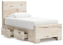 Lawroy Twin Panel Bed with Storage and Nightstand