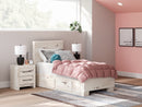 Lawroy Twin Panel Bed with Storage and Nightstand
