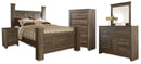 Juararo Queen Poster Bed, Dresser, Mirror, Chest and Nightstand